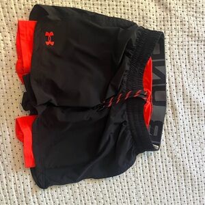Under Armour Black Shorts with Red Accents